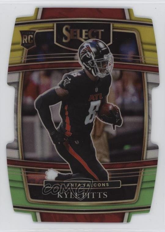 2021 Panini Select Concourse Green & Yellow Prizm Die-Cut Kyle Pitts #46 uk2