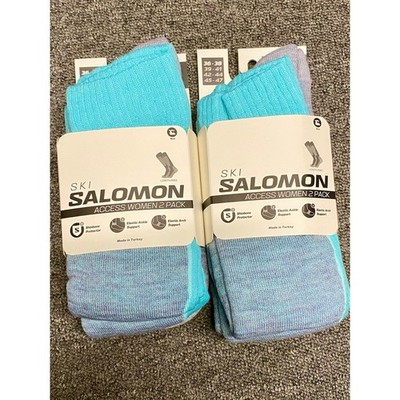 Salomon Ski Access Women socks Blue/Grey Size 3.5-5  (Eu 36-38) RRP £40