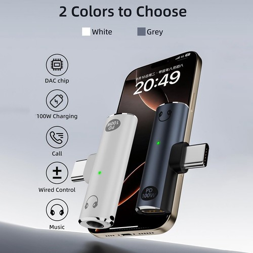 USB-C-auf-Audiobuchsenadapter mit 100-W-Schnellladefunktion, 2-in-1-USB-C-a4037 - Bild 4 von 7