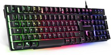 Tastiera Gaming QWERTY Italiana 105 Tasti Semi meccanica Retroilluminazione LED