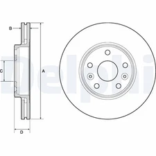 DELPHI BG4667C Brake Disc for RENAULT
