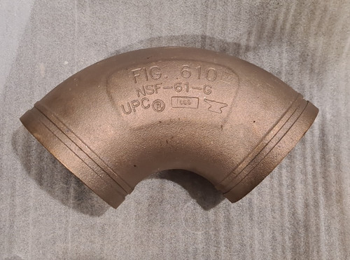 GRUVLOK 1330012005 6" GRV Cast Copper 90° degree Elbow Fitting NPT LEAD FREE