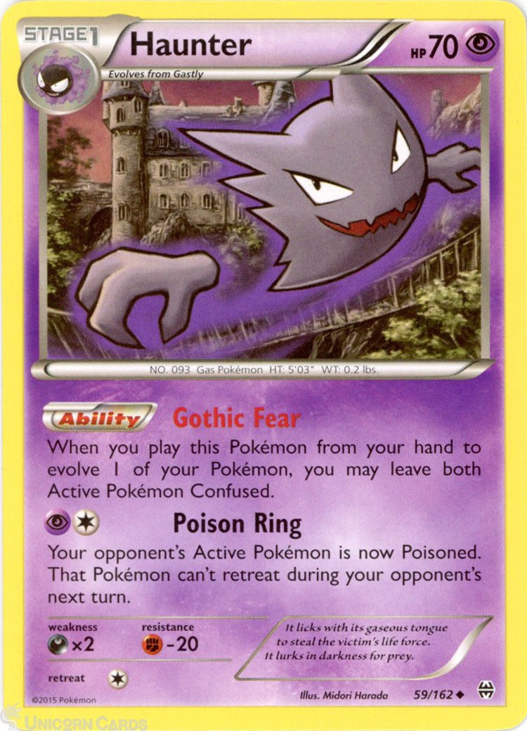 Haunter 59/162 : Uncommon Mint/Near Mint Pokemon Card : XY08: BREAKthrough