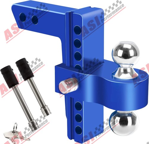 2'' Receiver 6'' Drop Rise Adjustable Trailer Tow Hitch Dual Ball ...