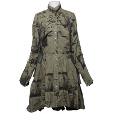 St-Martins, Mantel, Damen, Größe: L, MOTO-A25, Grün/Grau #KaV