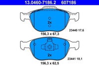 Vorderachse Ate 13.0460-7186.2 Bremsbelagsatz, Scheibenbremse FüR Ford
