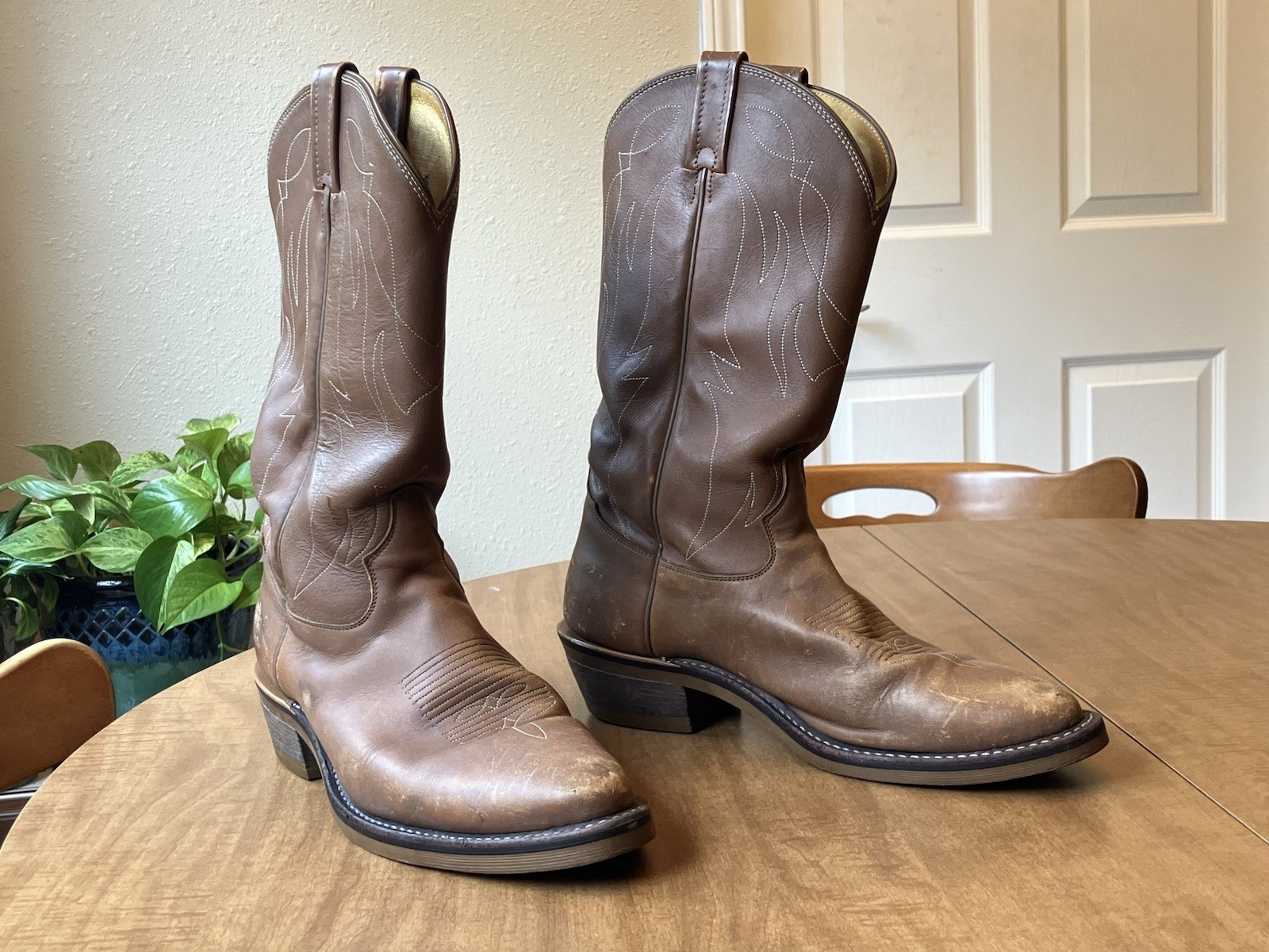 SAOLA Tony Lama 4013 Stivali da lavoro cowboy in pelle Suola in gomma Vibram Uomo 11D