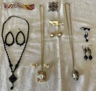 11 PC Vintage Costume Jewelry Lot Mixed Metals Non-Branded Functional Great Cond