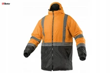 Warning, insulated, waterproof winter work jacket LEDA orange XL HOGER