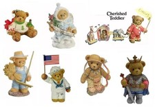CHERISHED TEDDIES by ENESCO, HAND PAINTED, STONE RESIN, TEDDY BEAR FIGURINES