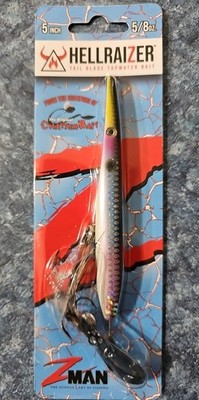 Z-Man HellraiZer 5 Inch Topwater Fish Bait, Scaly Shad 5/8 oz.