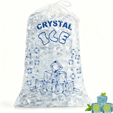 50 Pack Ice Bags 8 Lb, Heavy-Duty 1.5 Mils Thick Drawstring Closure