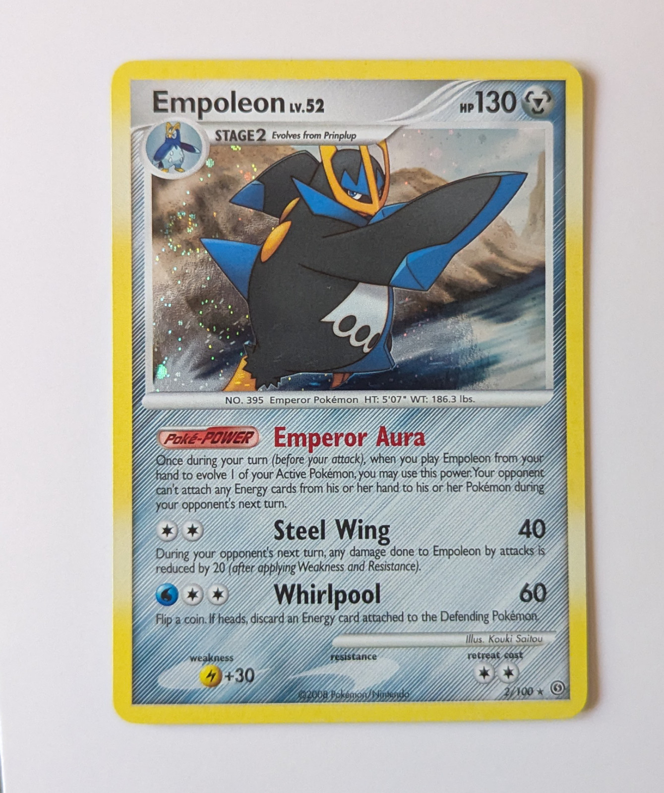 Empoleon 2/100 Stormfront Cosmo Foil Rare Pokemon Card NM