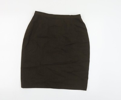 Loretta Bloom Damen grün Polyester gerade & Bleistiftrock Größe 14 Knopf