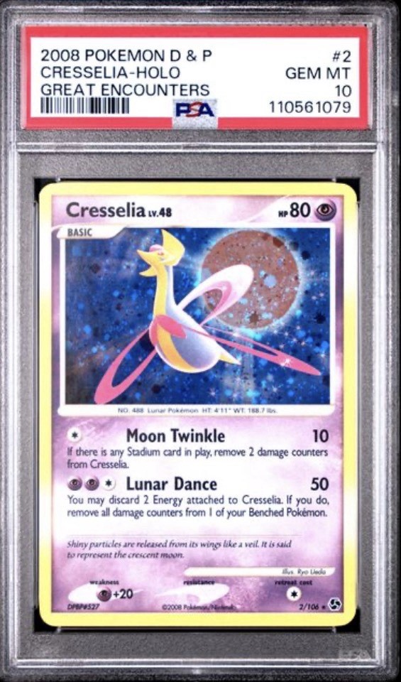 2008 POKEMON DIAMOND & PEARL GREAT ENCOUNTERS #2 CRESSELIA-HOLO GREAT ENCOUNTERS