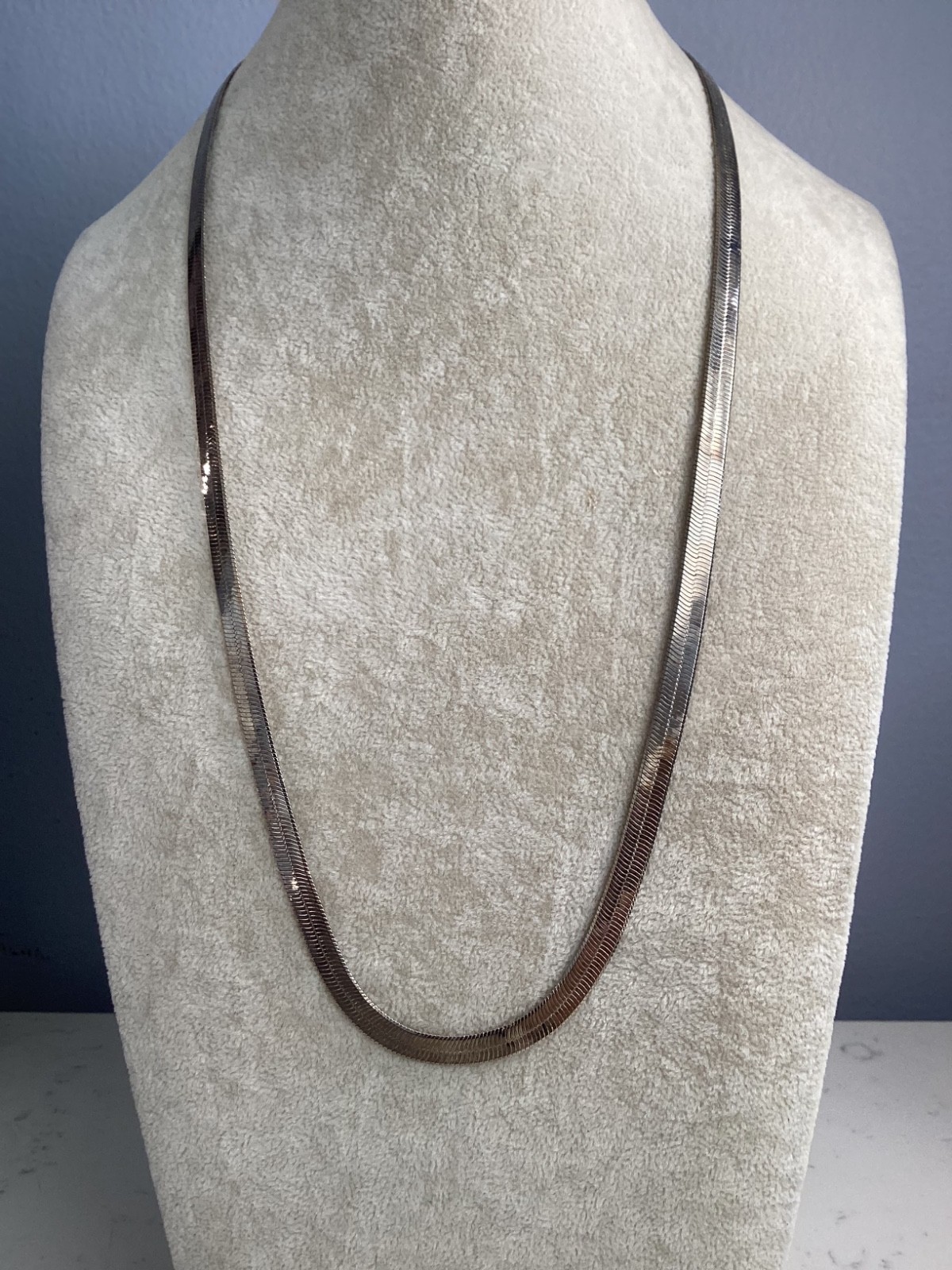 AUTHENTIC SIGNED STERLING SILVER HERRINGBONE 24" … - image 1