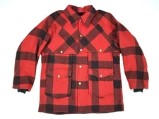 Vtg Woolrich Sears Hercules Mackinaw Cruiser Jacket 42-44 Red Buffalo Plaid Wool