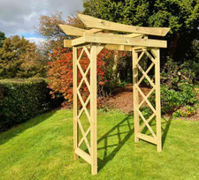 Churnet Valley Tokyo Arch 4ft Wooden Garden Arbor Outdoor Climbing Frame Sturdy