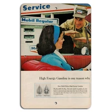 Vintage Mobil Service: High Energy Gasoline Sign