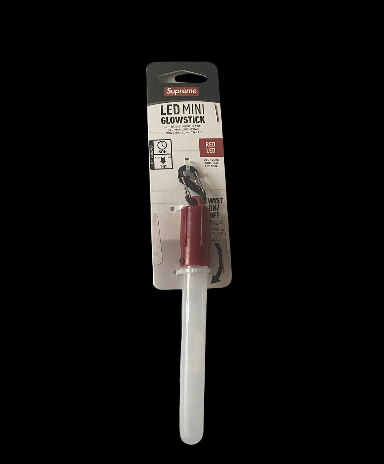 Porte clés SS18 Supreme Night Lite DEL mini bâton lumineux rouge 