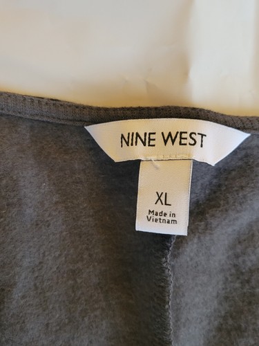 Neu mit Etikett Nine West XL Damen Long Sweatshirt Bluse schwarz grau Leopardenmuster UVP $ 50  - Bild 6 von 9