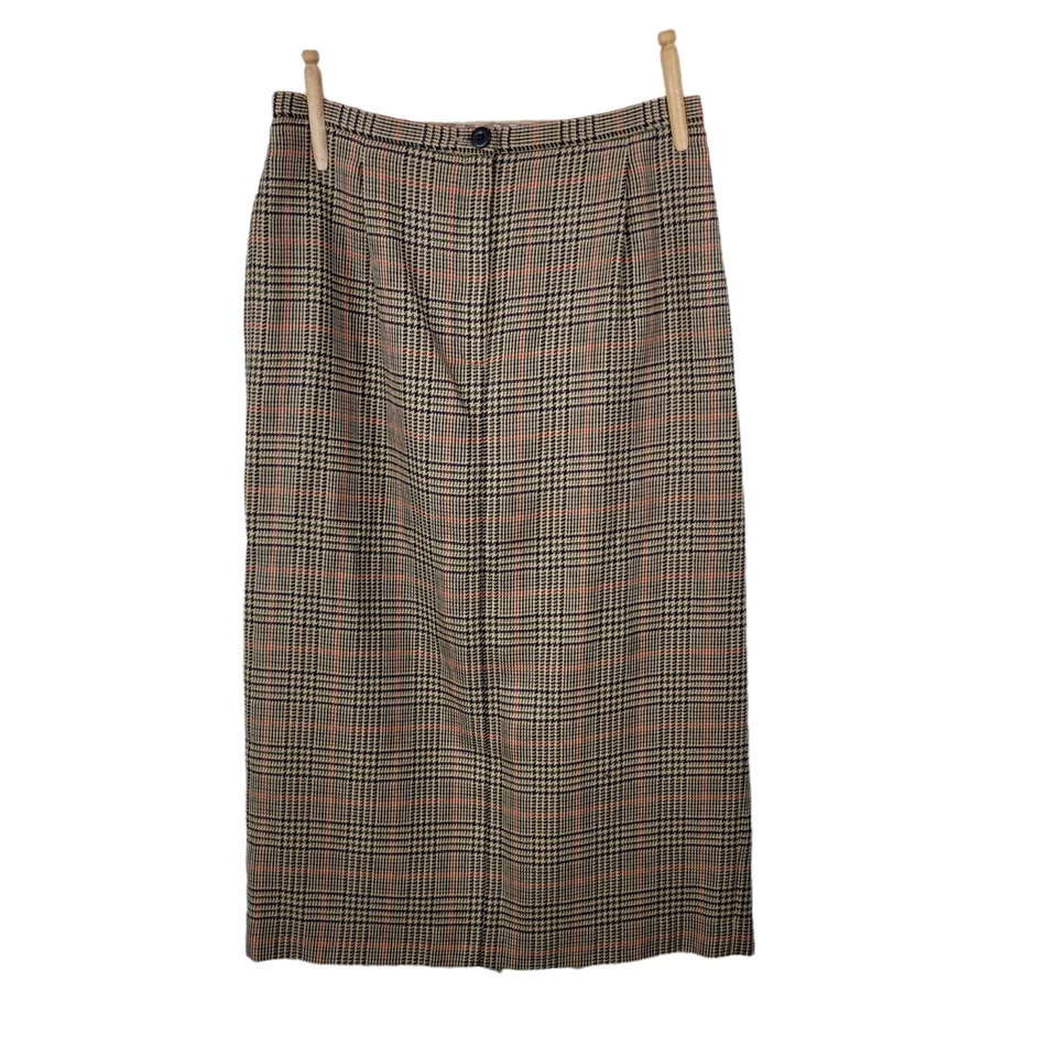 Винтажная юбка Houndstooth размер 10/12 середины икры длина карьера клетку карьера  - Изображение 2 из 4