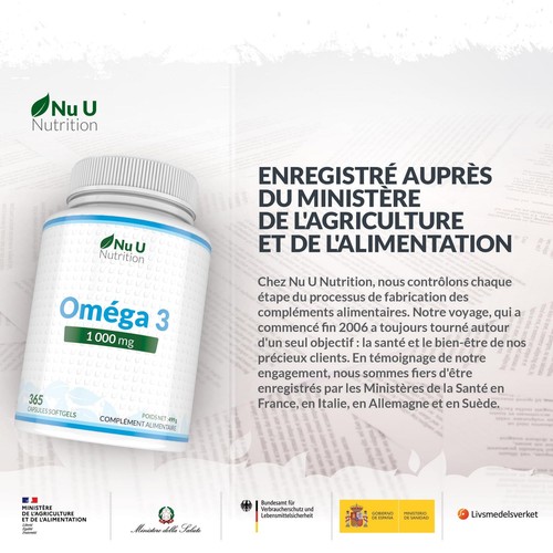 Omega 3 Fish Oil 1000 mg - Fish Oil - 365 Capsules - 1 Year Cure - Ric... - Picture 8 of 10