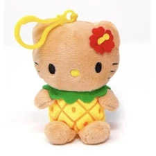 Cute Sanrio Hawaii Tan Pineapple Hello Kitty Plush Keychain Bagcharm Gift
