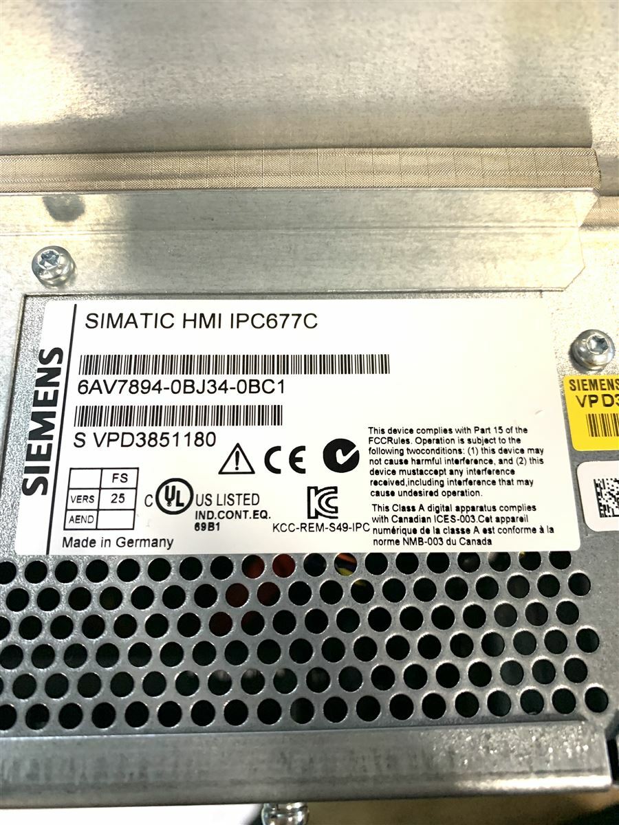 Siemens SIMATIC Pc Touch HMI IPC677C 6AV7894-0BJ34-0BC1 Panel | eBay