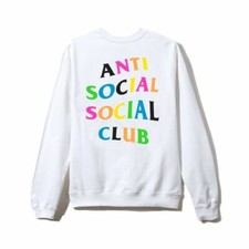 DS Anti Social Social Club Rainy Dayz Crewneck White Size Small 100% Authentic!