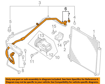 MITSUBISHI OEM 14-19 Mirage G4 Condenser, Compressor Lines