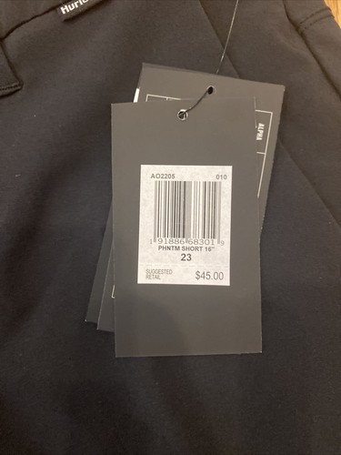 Hurley Phantom Boys Black Shorts 23 7 NWT - Picture 3 of 4