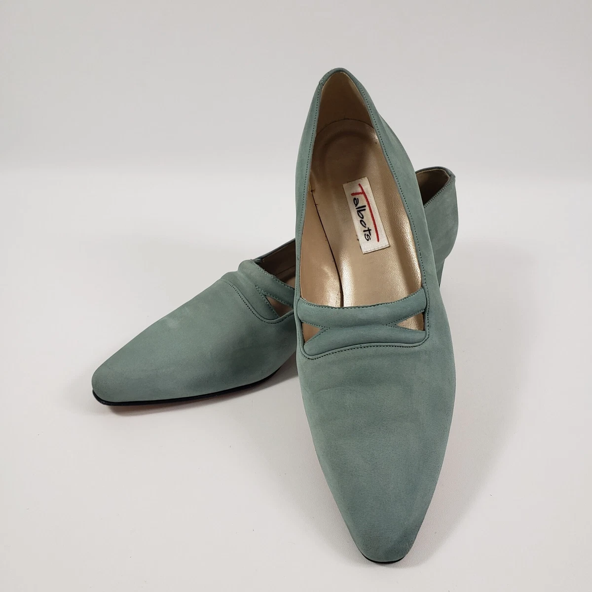 Talbots Size 8N Women s Green Suede Flats Shoes eBay