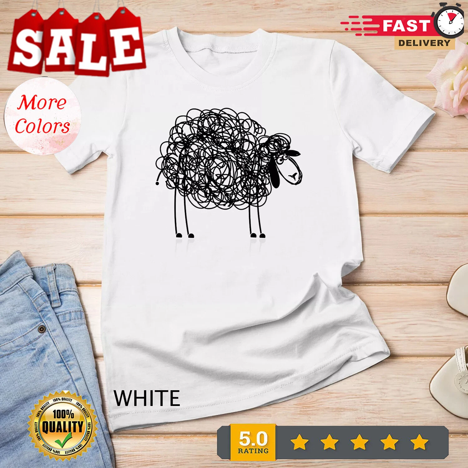 2026/Black Sheep Apparel Doodled With Texta T-Shirt Unisex T-shirt