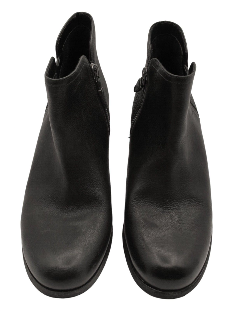 Clarks Artisan Ankle Boots Sz 9.5 Black Leather Zip Bootie Shoes