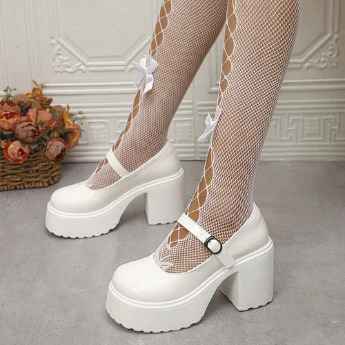 Chunky Platform Mary Jane Shoes High Heels Pumps New Sweet Thick Heel Party Shoe - Bild 2 von 19