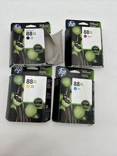 LOT OF 4 Hp Officejet 88xl Ink 2021 Yellow, Cyan, Magenta and Black