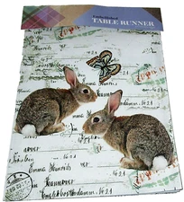 EASTER EMBELLISHED ~Table Runner ~ 13" X 72" ~ EASTER BUNNIES