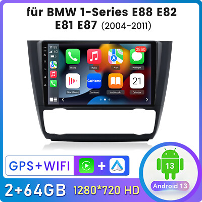 Carplay Für BMW E81 E82 E87 E88 2004-2011 Autoradio GPS BT Nav Android 13 2+64GB