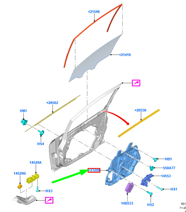 FORD PUMA Front Right Door Window Regulator 2713973 NEW GENUINE | eBay 