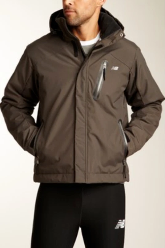 NEW BALANCE Men's Water Resistant Insulated Snow-Sport Hooded Jacket Gray Size L