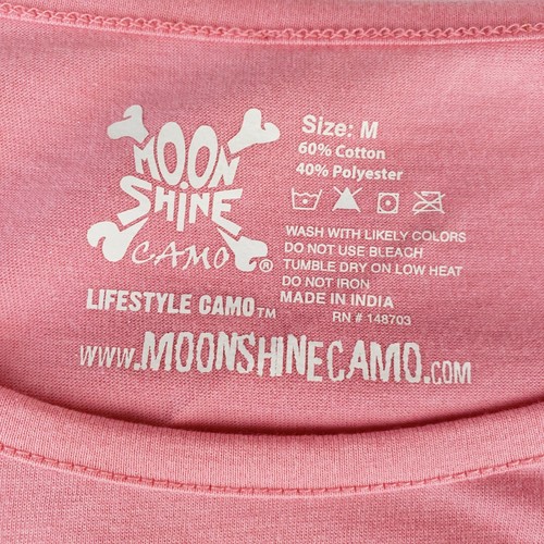 New Moon Shine Camo Women's Size Medium Pink Short Sleeve Top Shirt NWT - Picture 4 of 11
