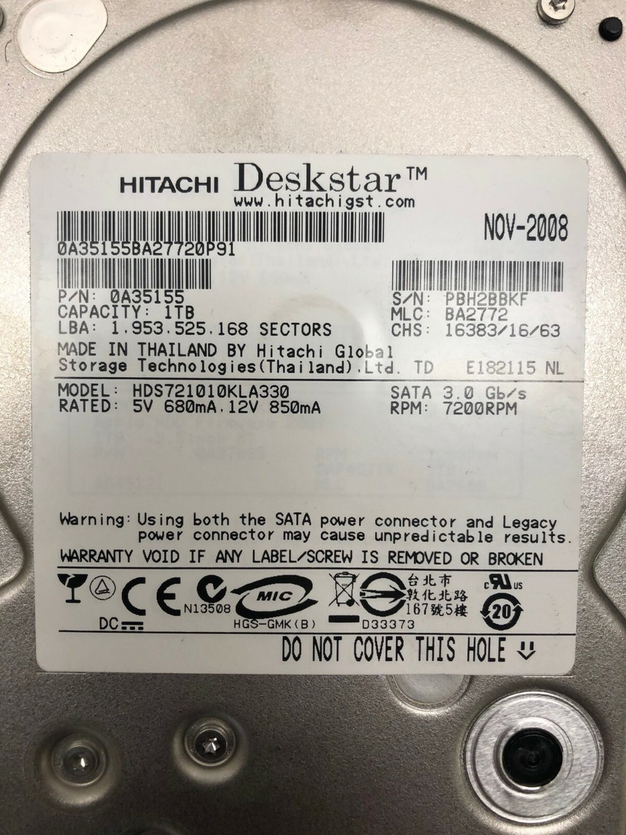 Hitachi HDS721010KLA330, 1TB SATA Hard Drive | eBay Hitachi HDS721010KLA330, 1TB SATA Hard Drive | eBay