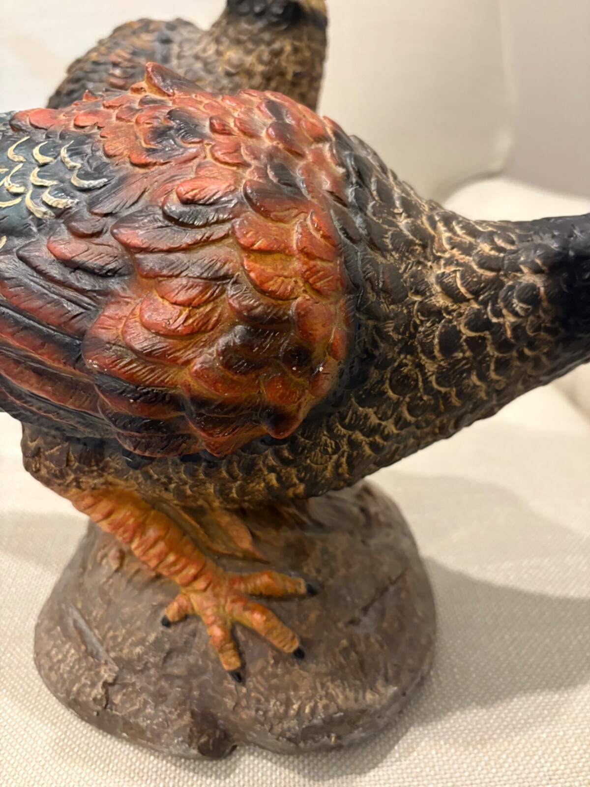 vtg pair of handpainted pheasant figurine 21x13"