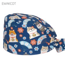 Unisex surgical cap with sweatband 100 COTTON dental clinic pet shop scrubs hat