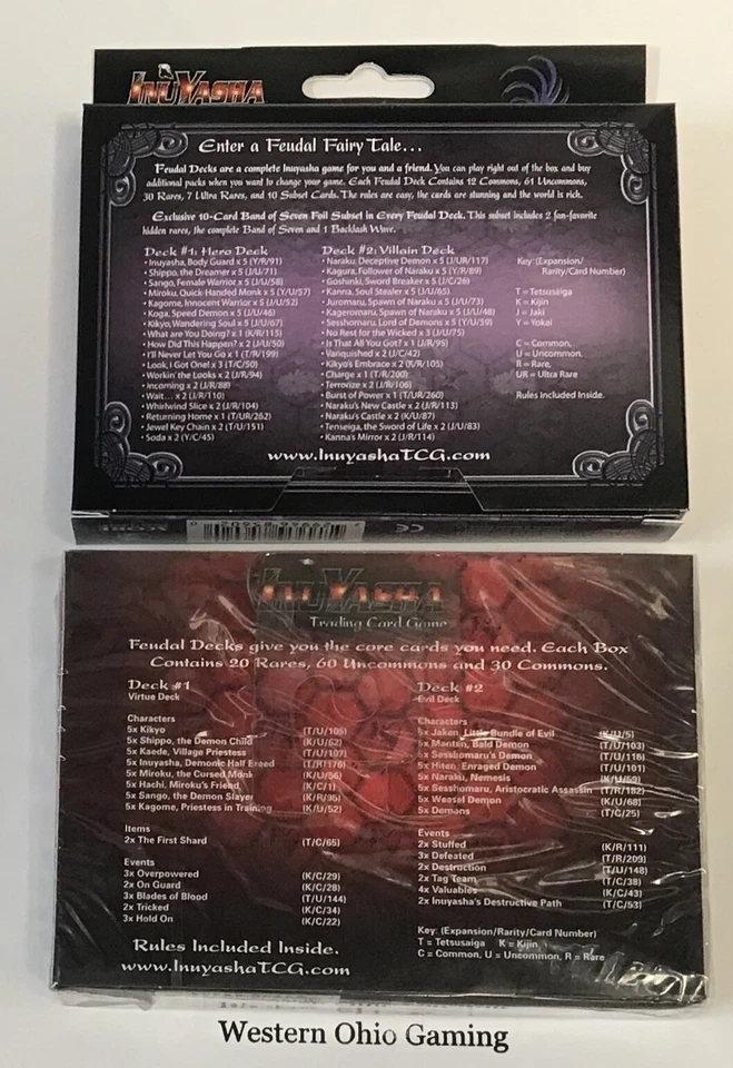 InuYasha TCG Feudal Warfare 2 y Feudal Dos Jugadores Barajas de Inicio NUEVO CCG Deck Foto 2 de 2