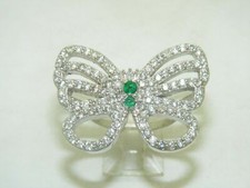 14k White Gold Diamond Butterfly RIng