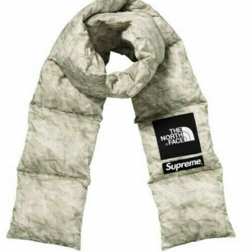 Supreme x The North Face Paper Print 700-Fill Down Scarf IN HAND 100% Authentic! - Picture 1 of 3