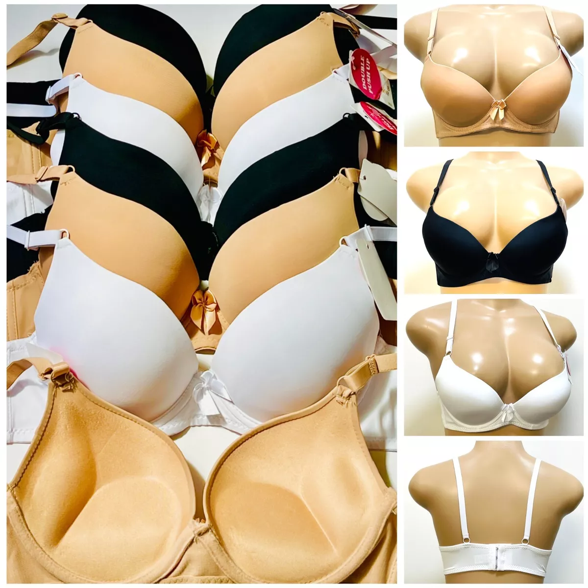 Extreme Ultimate Padding Power Lift Add 2 Cup Sizes Bras 3 hook Push Up Bra  9902