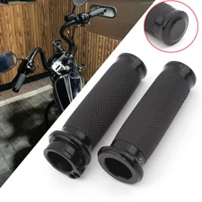 1" Black Non-slip Hand Grips for Harley Dyna Sportster XL1200 883 Honda Suzuki